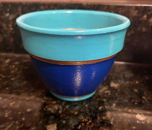 Blue and Gold Medium Planter