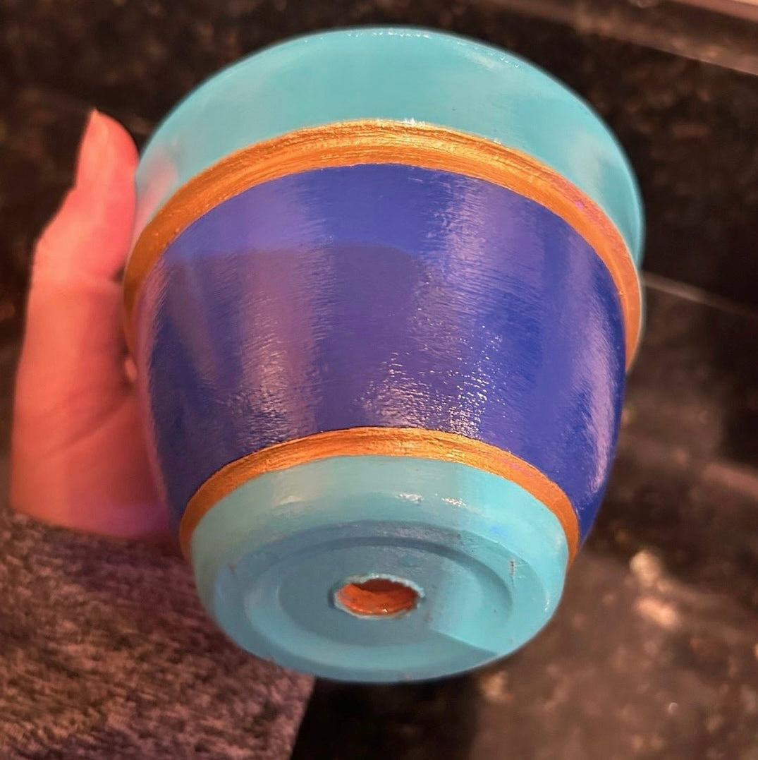Blue and Gold Medium Planter